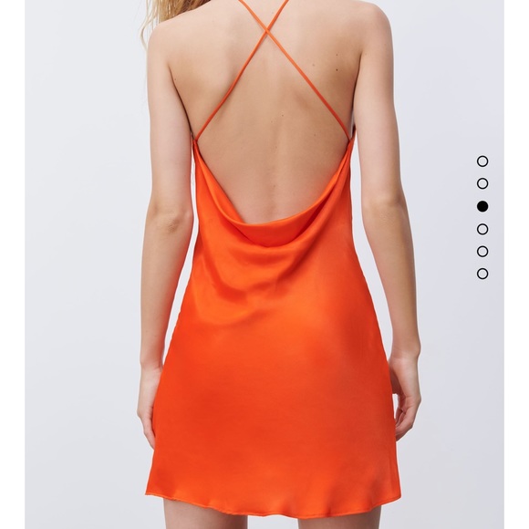 zara orange slip dress Zara Orange Slip Dress by Zara